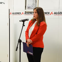 Claudia Jiménez, General Manager of Algenex, at the inauguration of Algenex's facilities in Tres Cantos - October 24, 2020